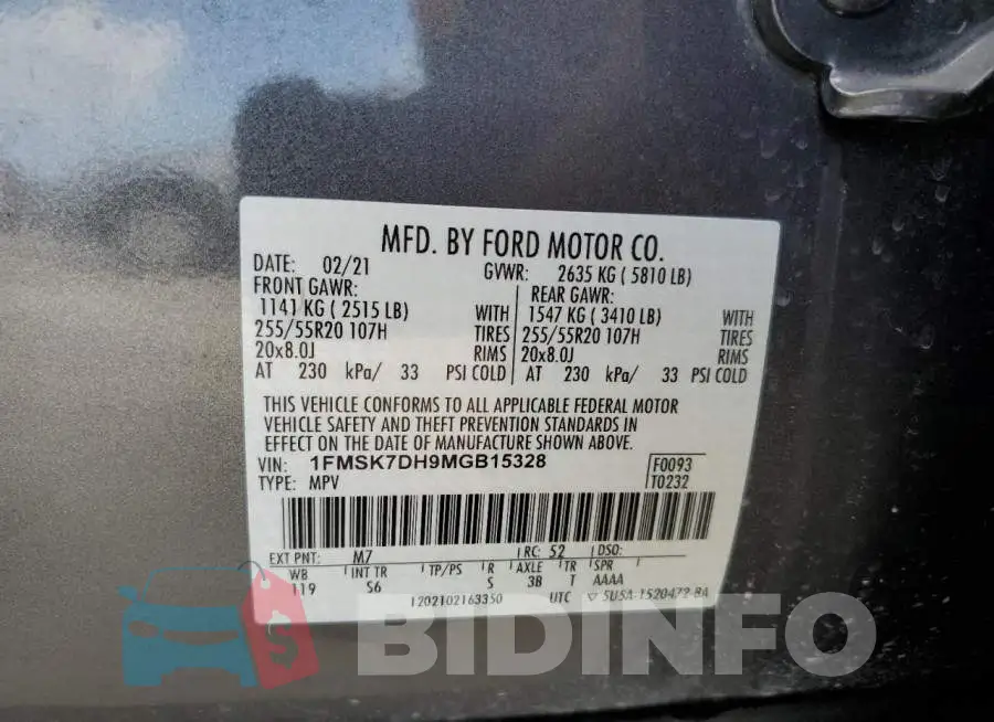 1FMSK7DH9MGB15328 Photo# 13
