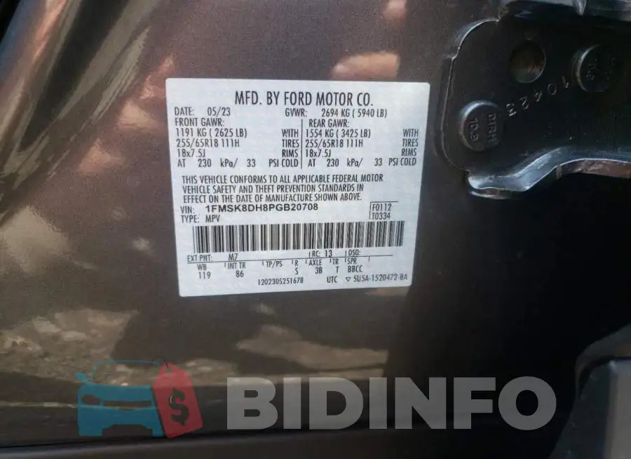 1FMSK8DH8PGB20708 Photo# 13