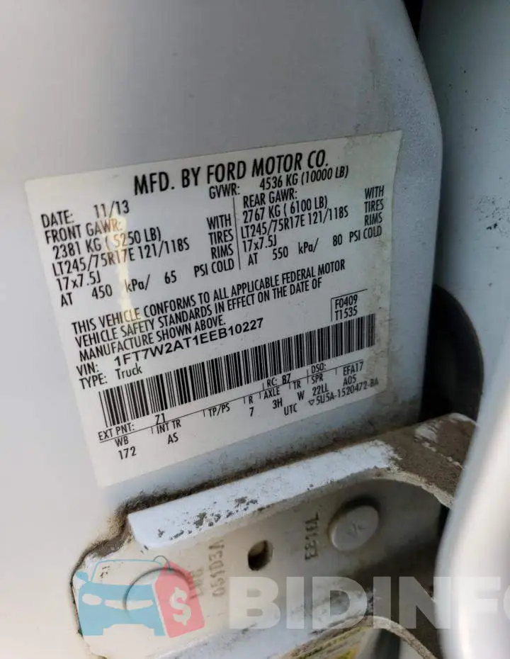 1FT7W2AT1EEB10227 Photo# 12