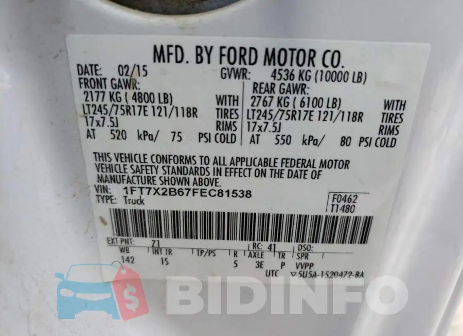 1FT7X2B67FEC81538 Photo# 12
