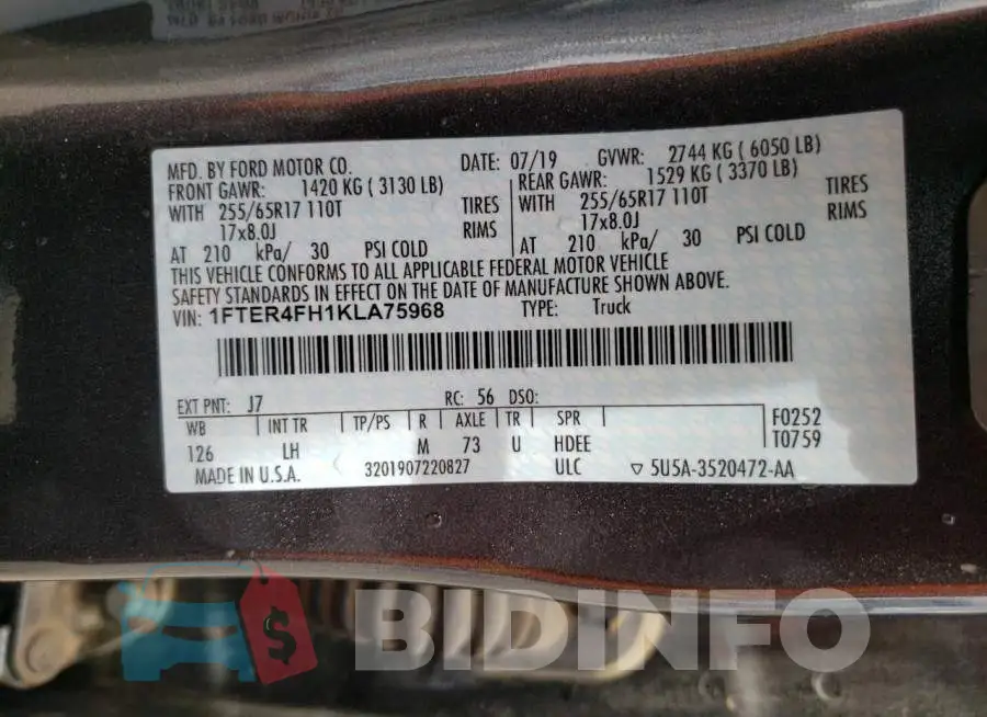 1FTER4FH1KLA75968 Photo# 12
