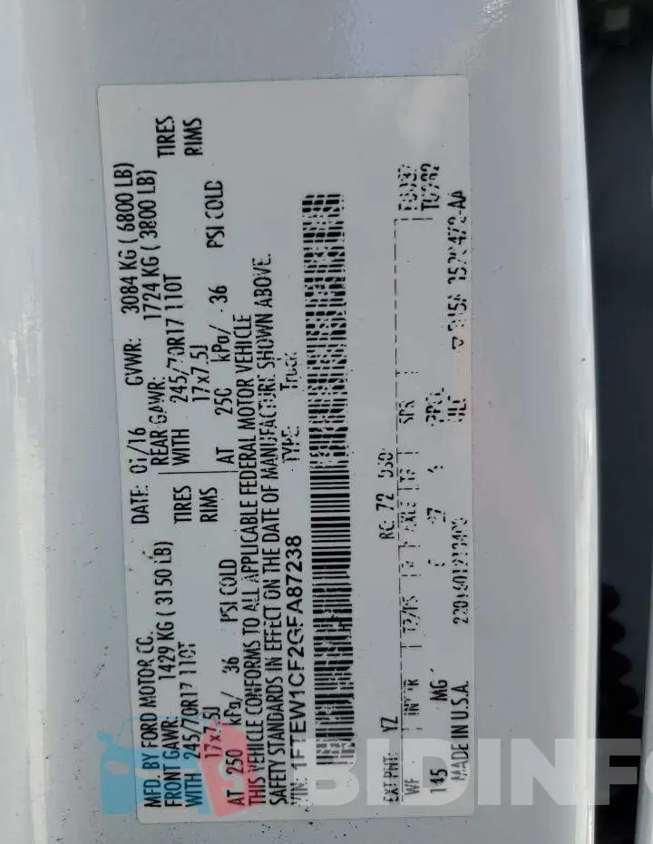 1FTEW1CF2GFA87238 Photo# 12