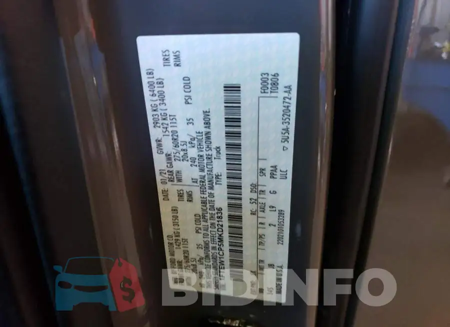 1FTEW1CP5MKD21836 Photo# 12