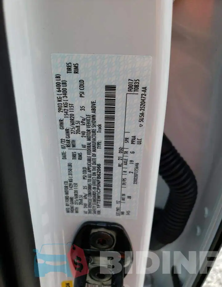 1FTEW1CP5NFB62066 Photo# 12