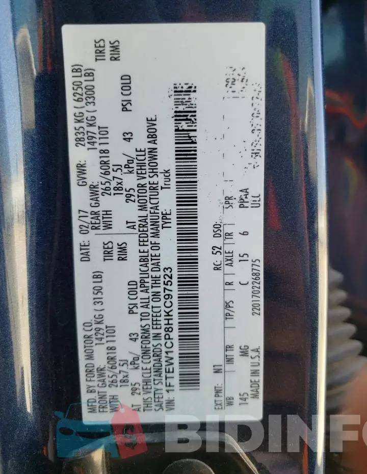 1FTEW1CP8HKC97523 Photo# 13