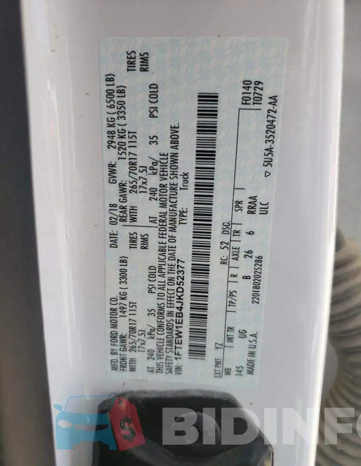 1FTEW1EB4JKD52377 Photo# 12