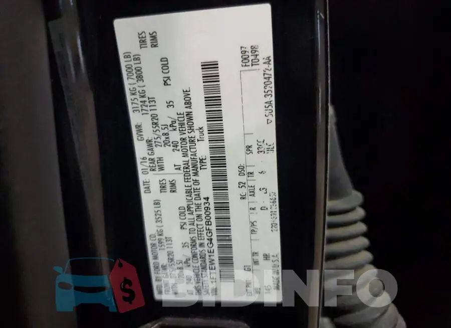 1FTEW1EG4GFB00934 Photo# 12