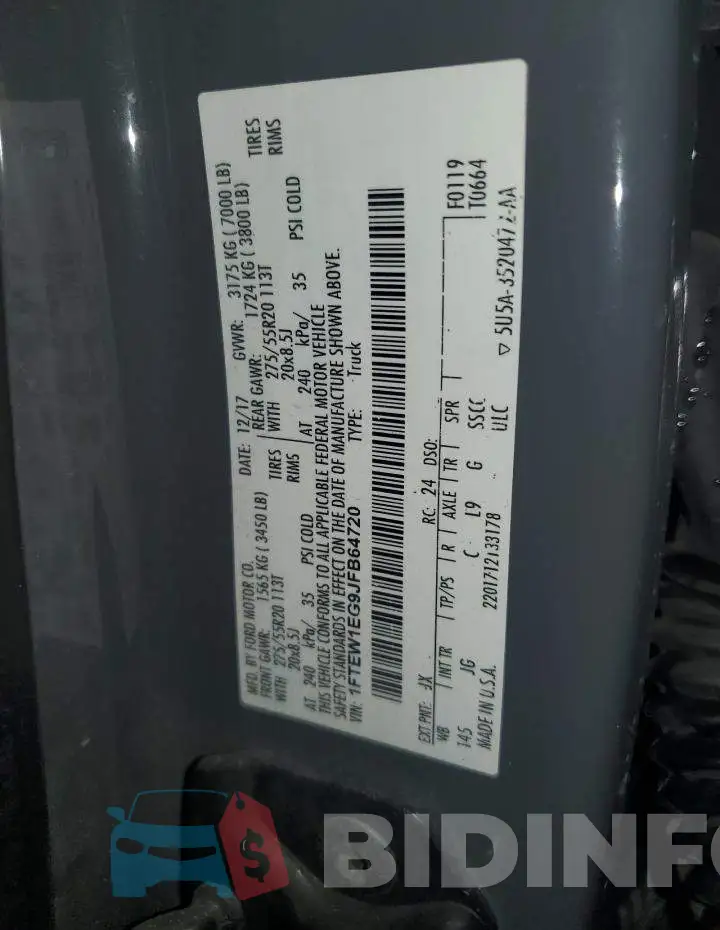 1FTEW1EG9JFB64720 Photo# 12
