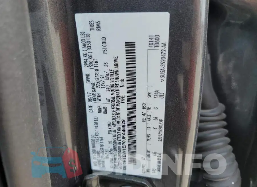 1FTEW1EP0JFA46829 Photo# 12