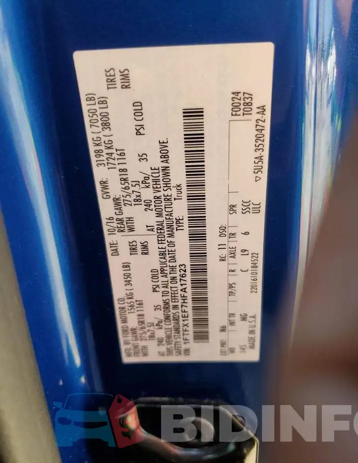 1FTFX1EF7HFA17623 Photo# 12