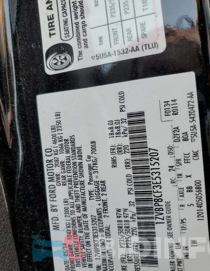 1ZVBP8CF3E5315207 Photo# 13