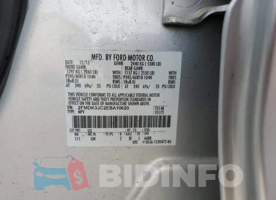 2FMDK3JC2EBA10620 Photo# 13