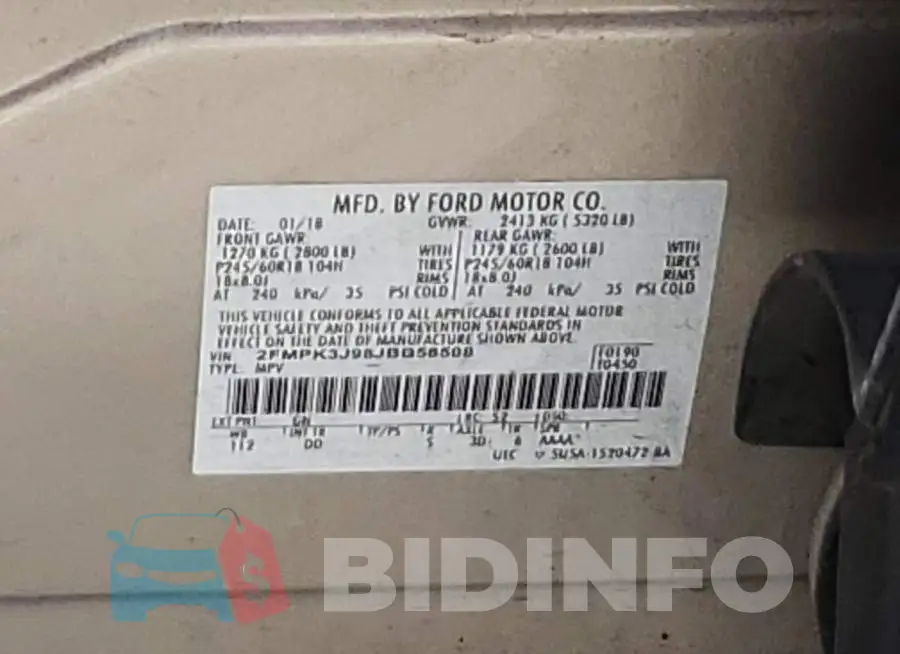 2FMPK3J98JBB58508 Photo# 12