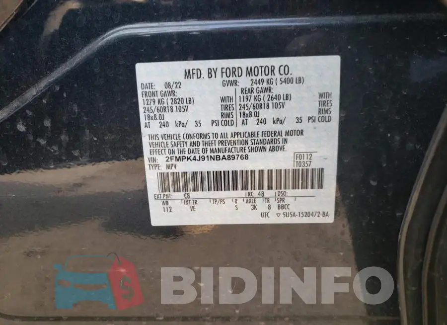 2FMPK4J91NBA89768 Photo# 13