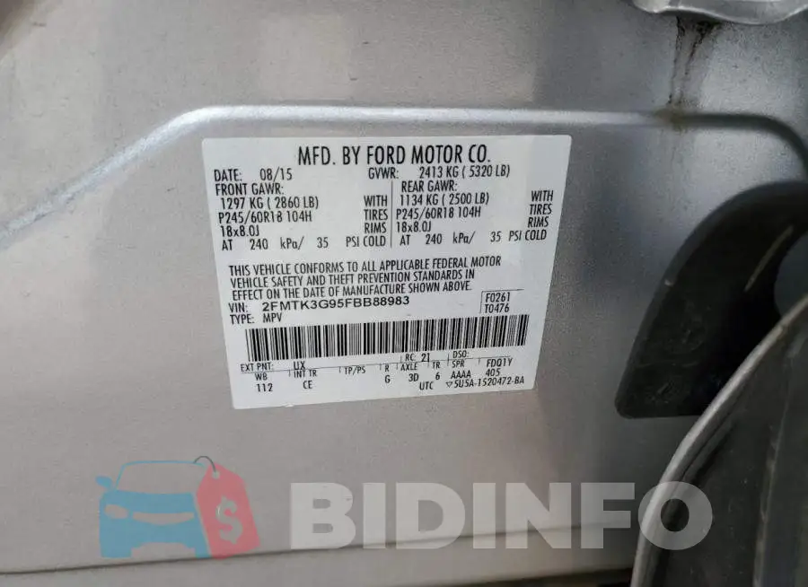 2FMTK3G95FBB88983 Photo# 13