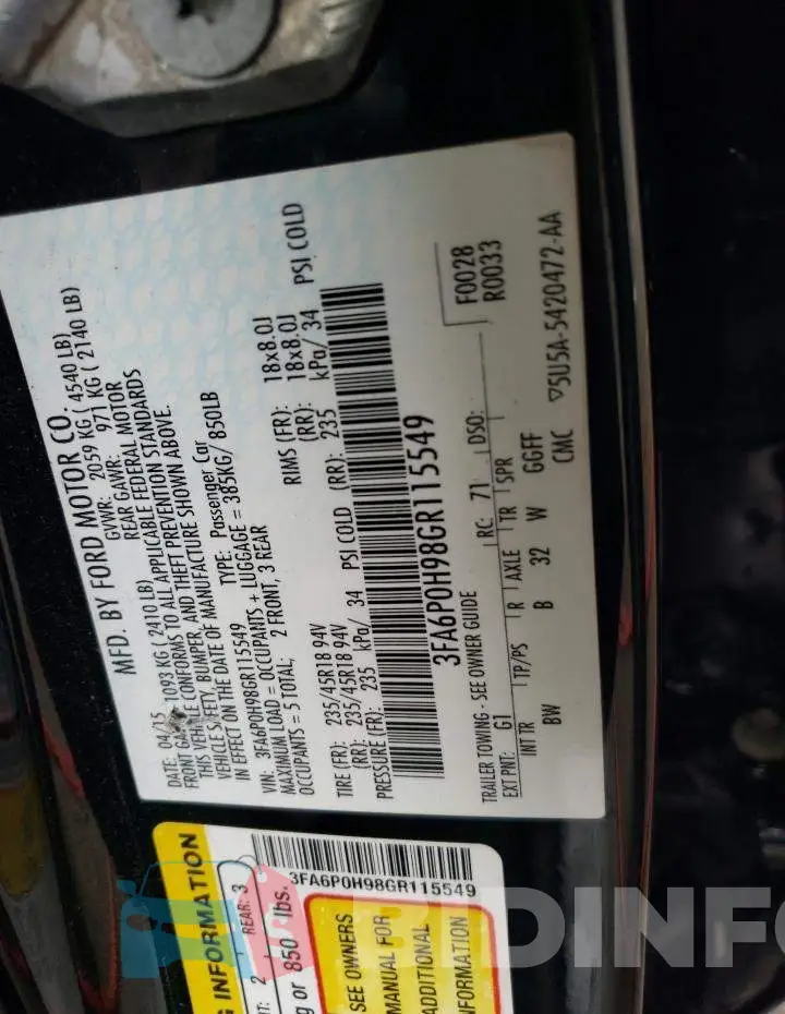 3FA6P0H98GR115549 Photo# 13