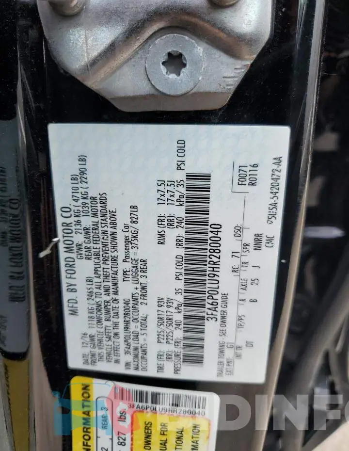 3FA6P0LU9HR280040 Photo# 12