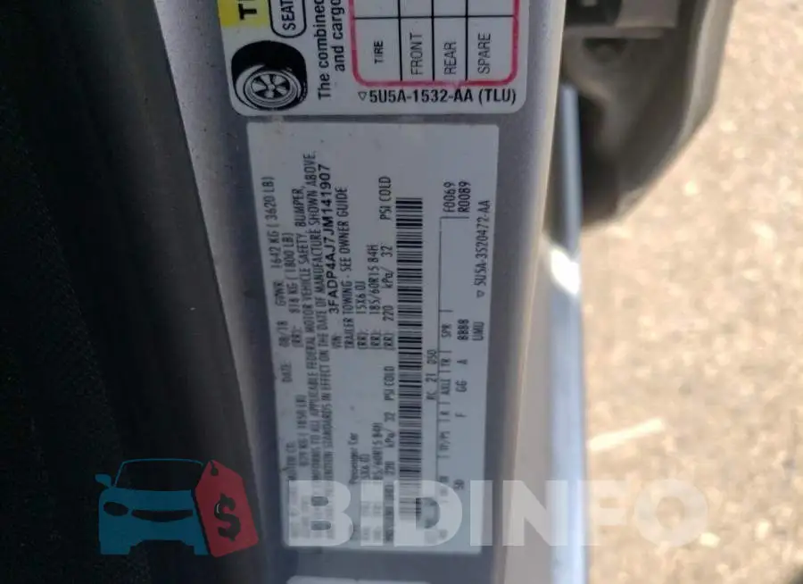 3FADP4AJ7JM141907 Photo# 12