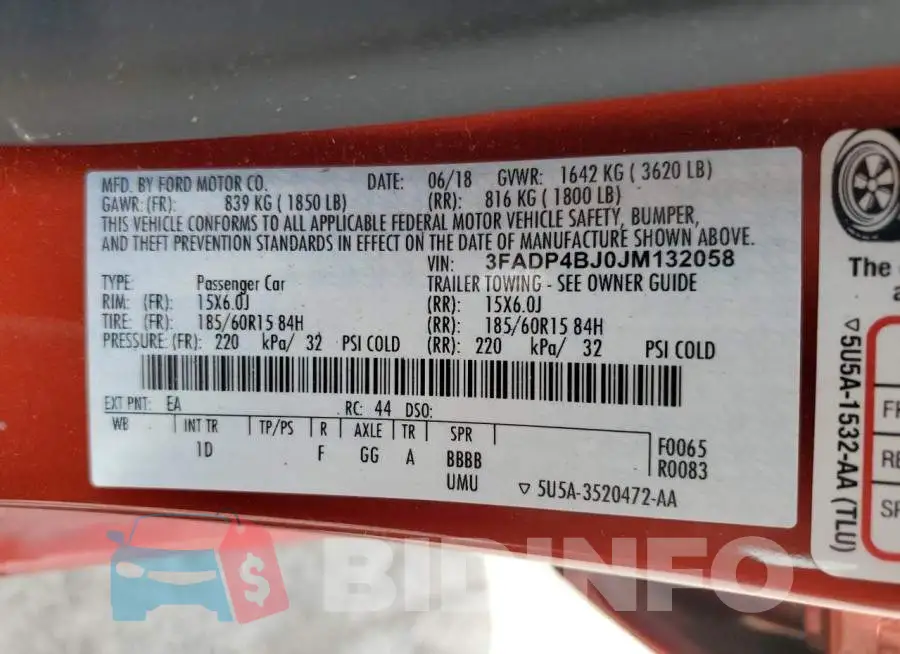 3FADP4BJ0JM132058 Photo# 12
