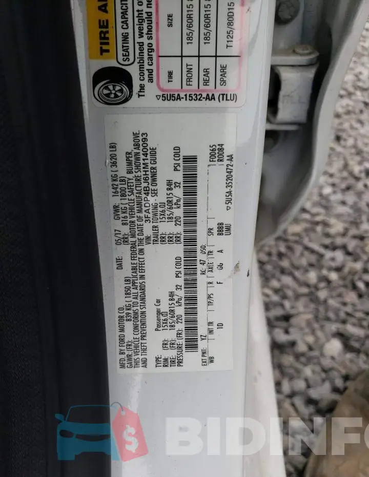 3FADP4BJ6HM140093 Photo# 12