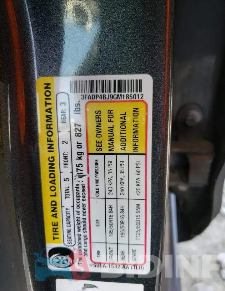 3FADP4BJ9GM185012 Photo# 12