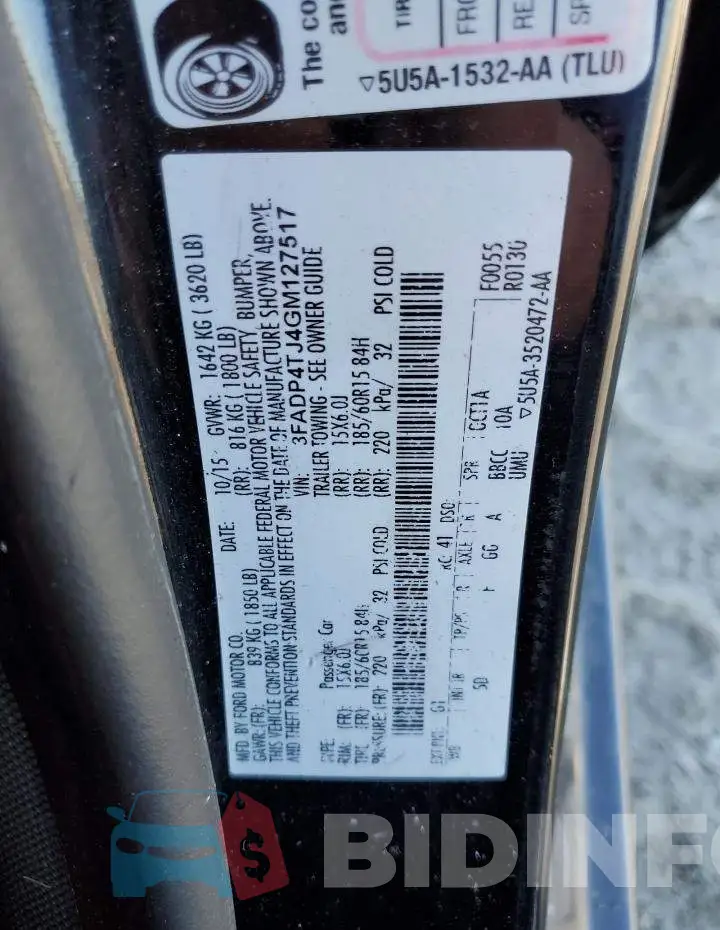 3FADP4TJ4GM127517 Photo# 13