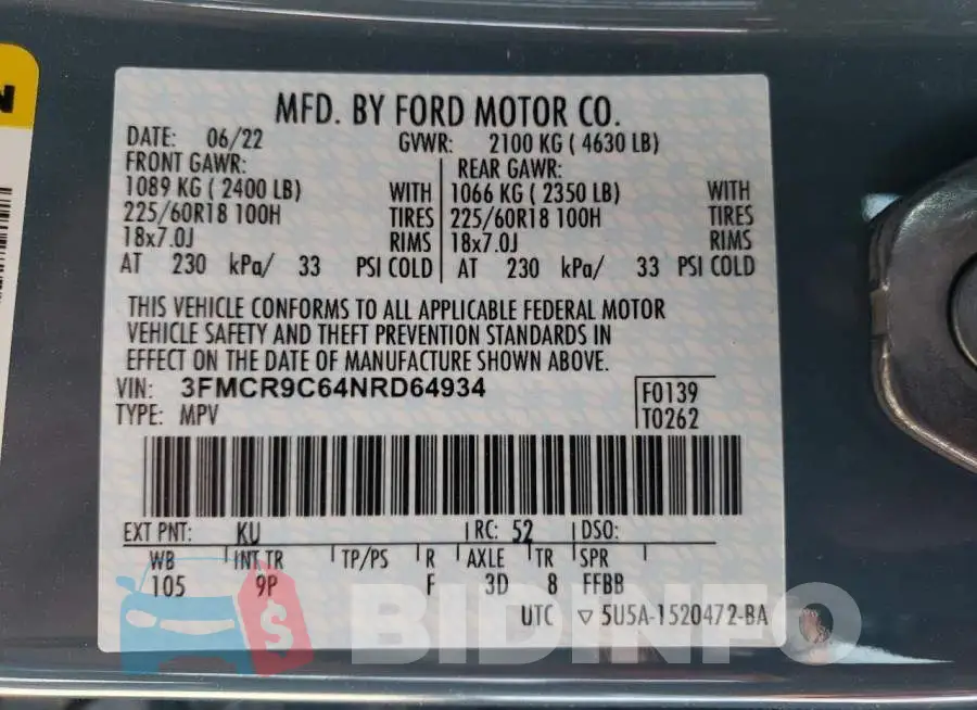 3FMCR9C64NRD64934 Photo# 13