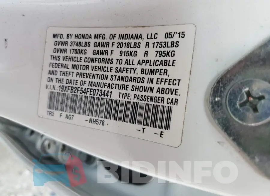 19XFB2F54FE073441 Photo# 13