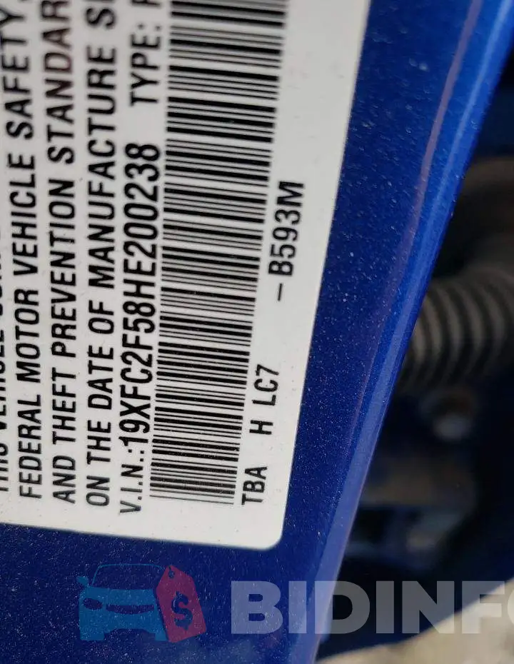 19XFC2F58HE200238 Photo# 12