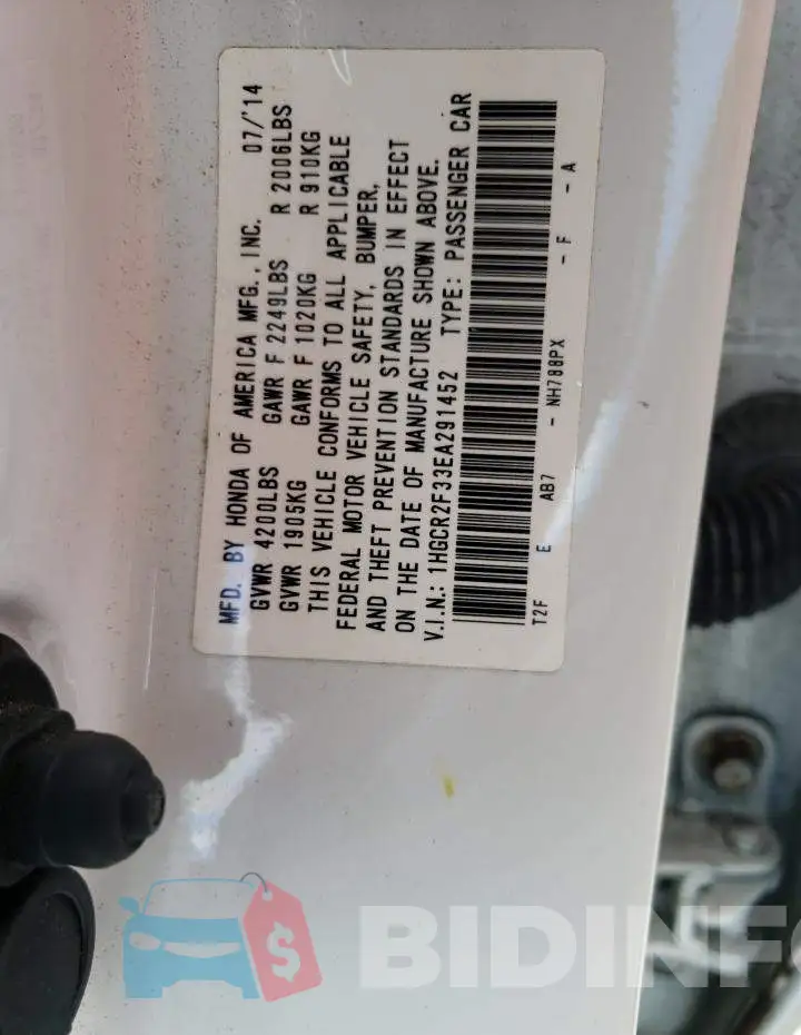 1HGCR2F33EA291452 Photo# 12
