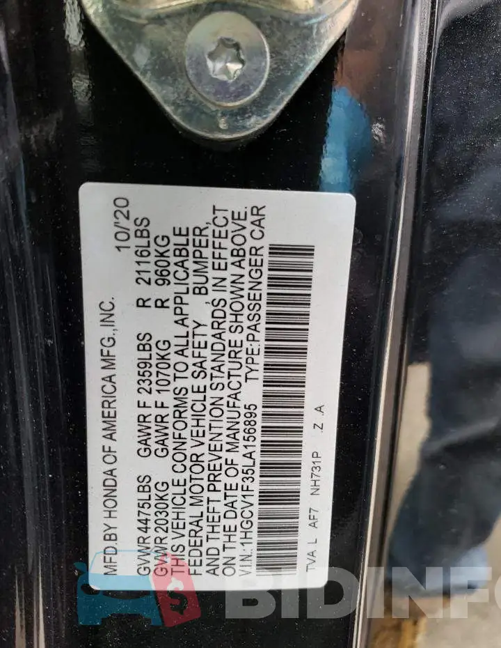 1HGCV1F35LA156895 Photo# 12
