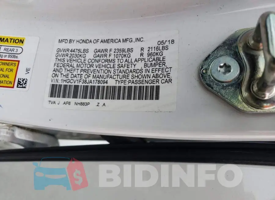 1HGCV1F38JA178094 Photo# 12