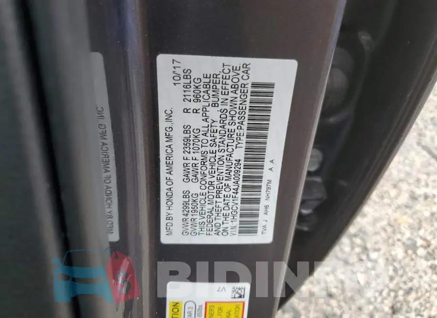 1HGCV1F44JA009294 Photo# 12