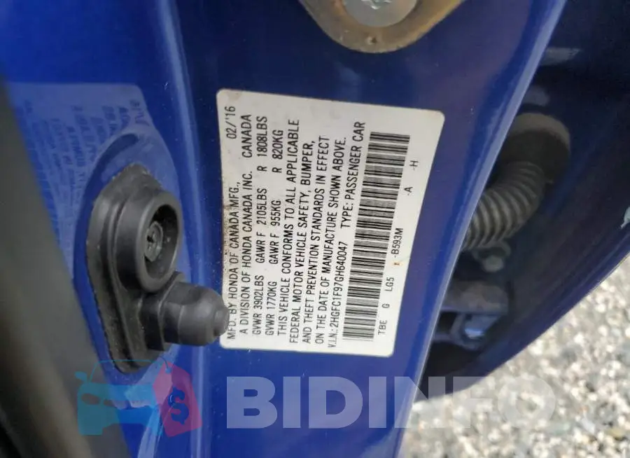 2HGFC1F97GH640047 Photo# 12