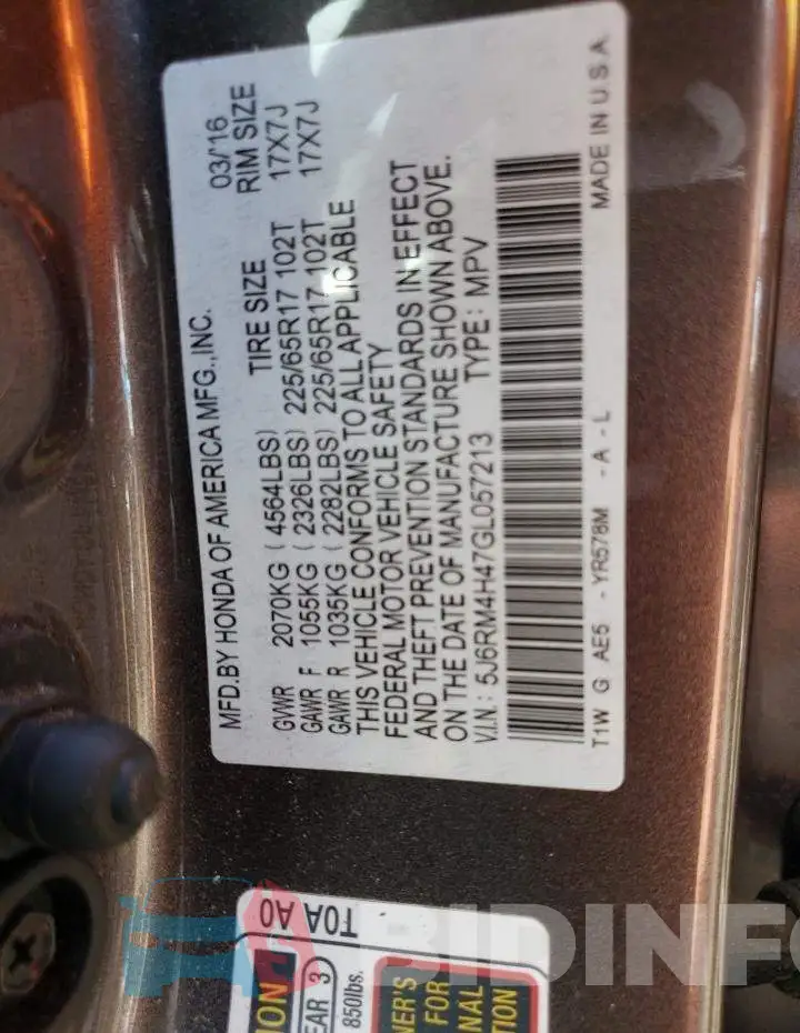 5J6RM4H47GL057213 Photo# 13