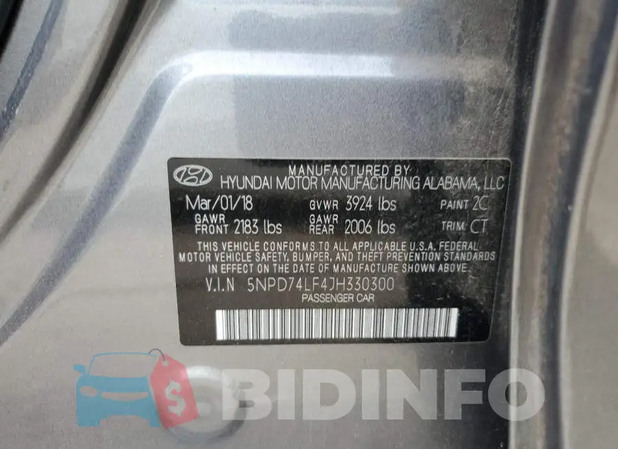 5NPD74LF4JH330300 Photo# 13