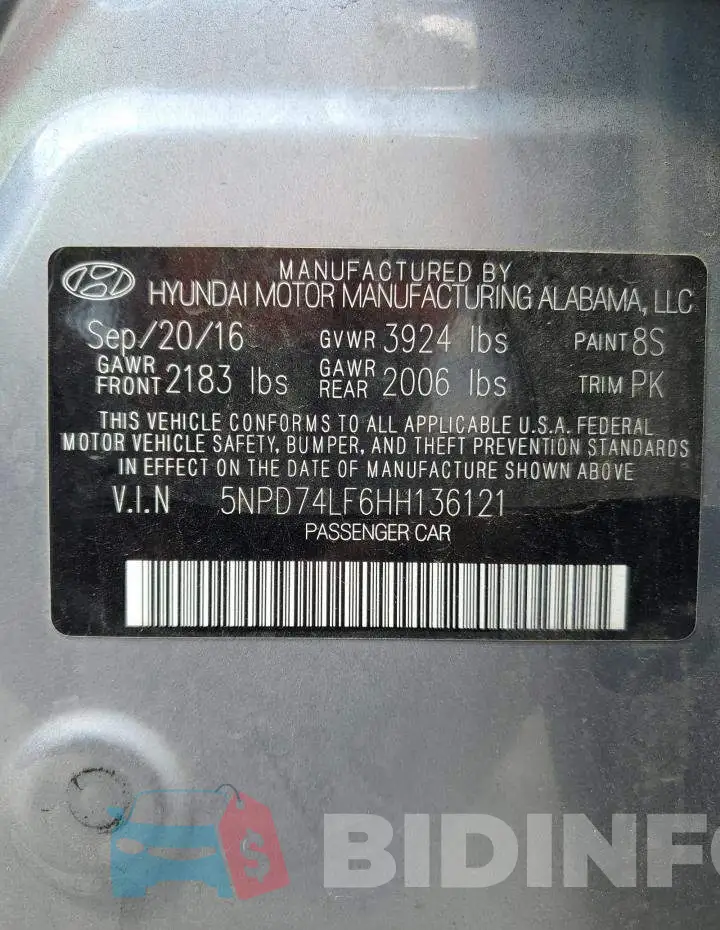 5NPD74LF6HH136121 Photo# 13