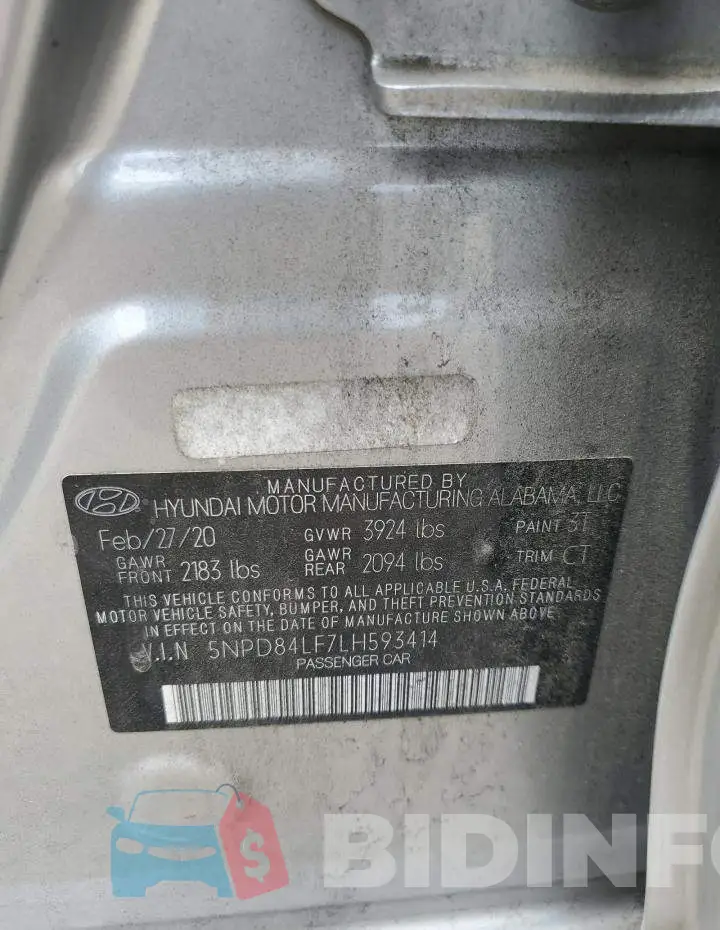 5NPD84LF7LH593414 Photo# 12