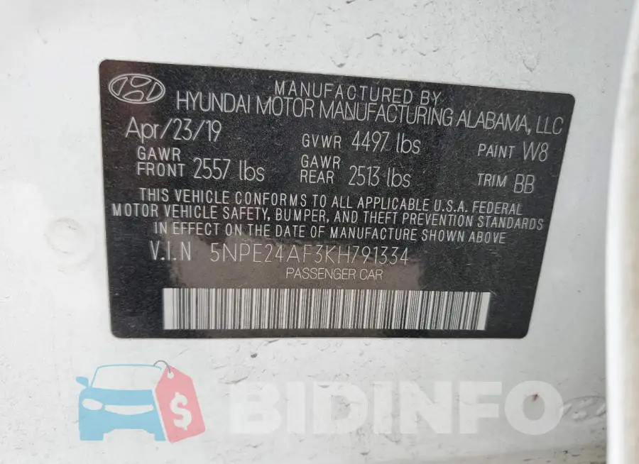 5NPE24AF3KH791334 Photo# 12