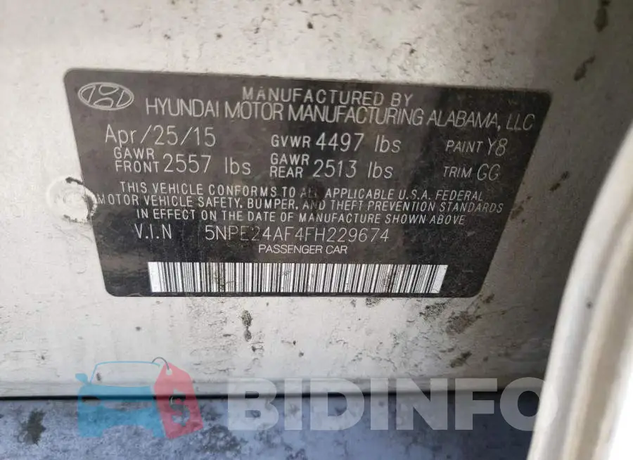 5NPE24AF4FH229674 Photo# 13