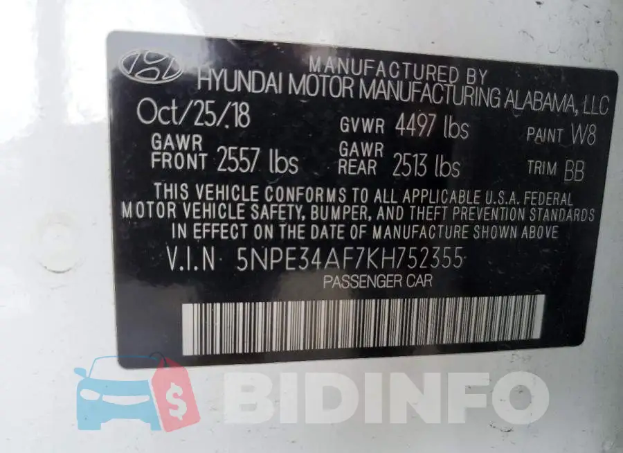 5NPE34AF7KH752355 Photo# 12