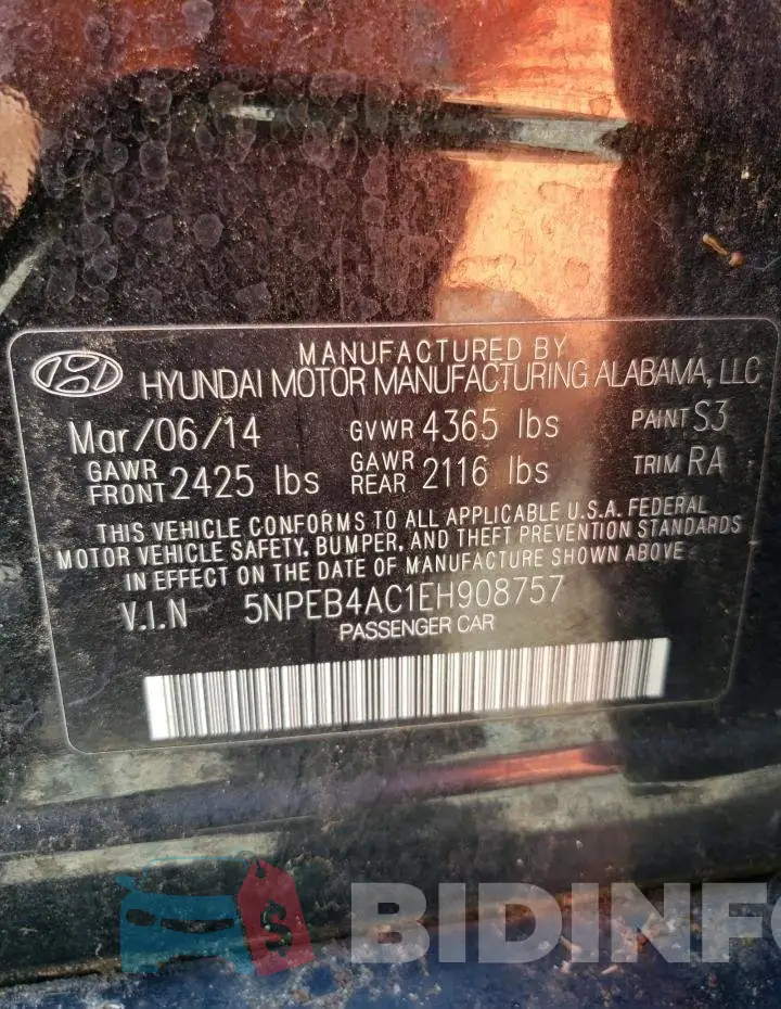 5NPEB4AC1EH908757 Photo# 12