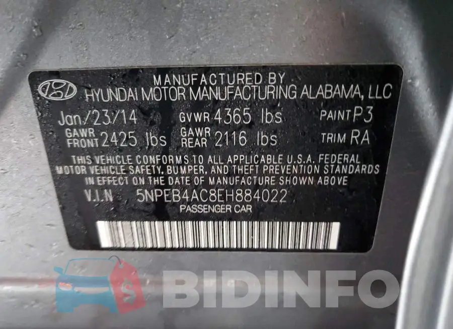5NPEB4AC8EH884022 Photo# 12