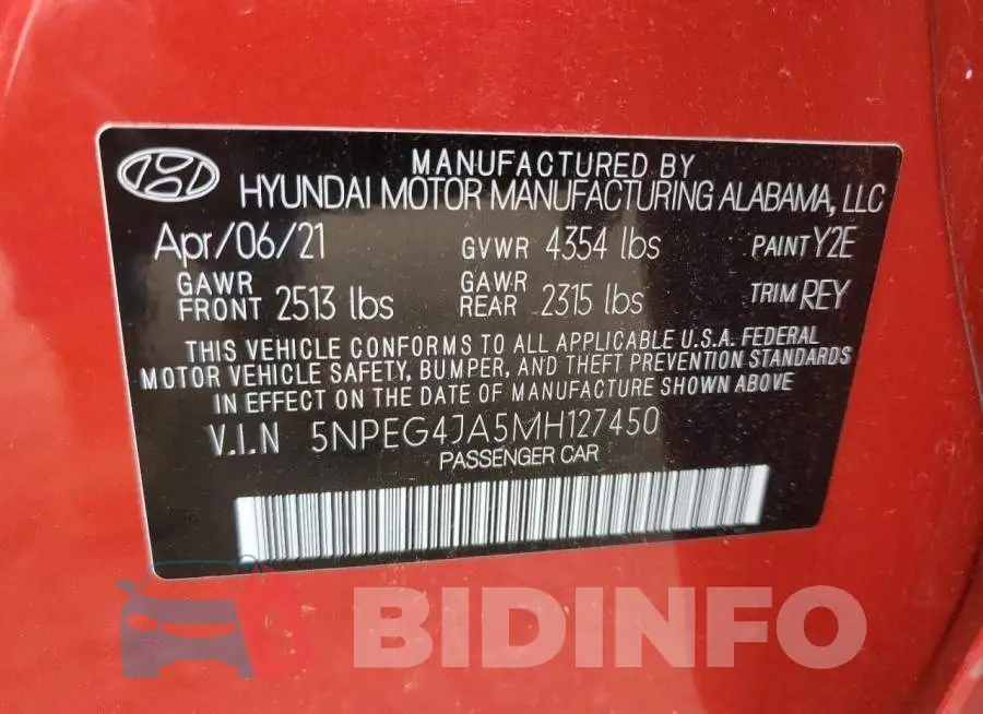 5NPEG4JA5MH127450 Photo# 12