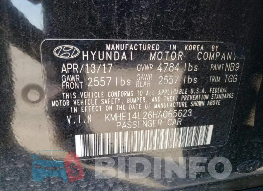 KMHE14L26HA065623 Photo# 13