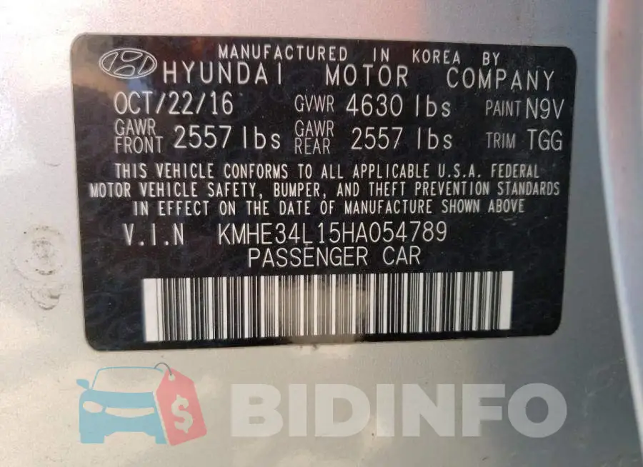 KMHE34L15HA054789 Photo# 12