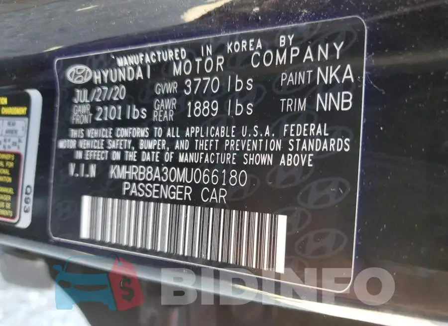 KMHRB8A30MU066180 Photo# 14