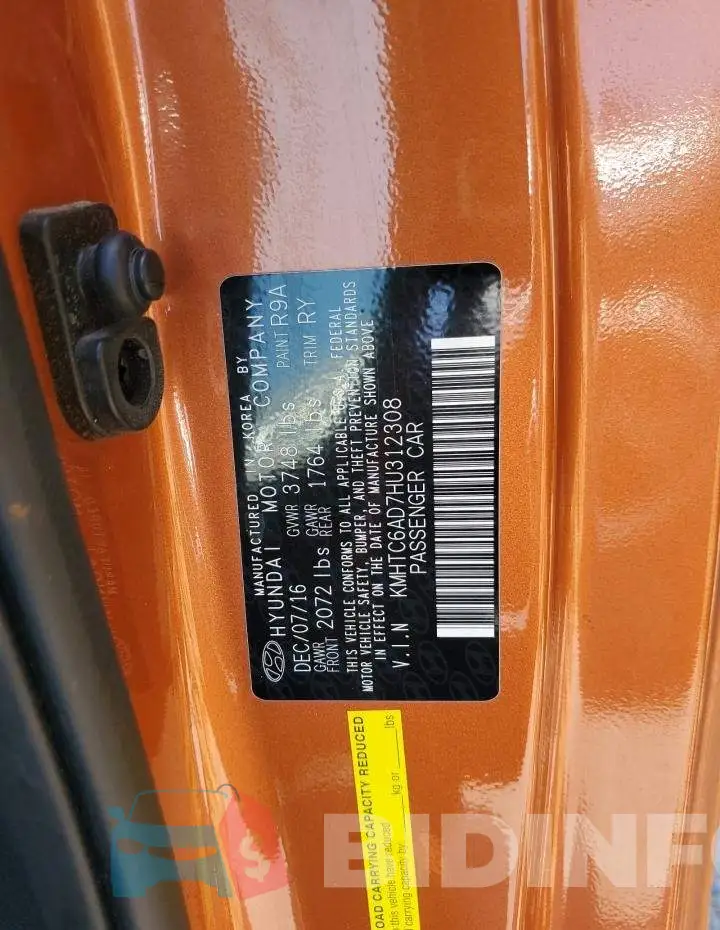KMHTC6AD7HU312308 Photo# 12