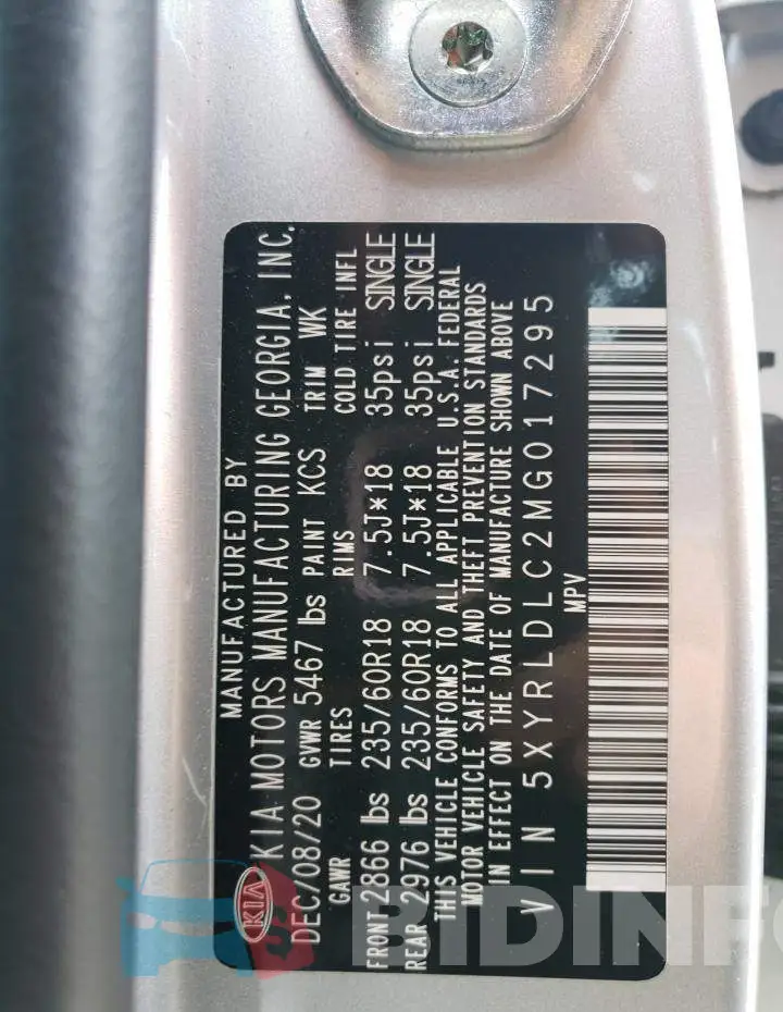 5XYRLDLC2MG017295 Photo# 14
