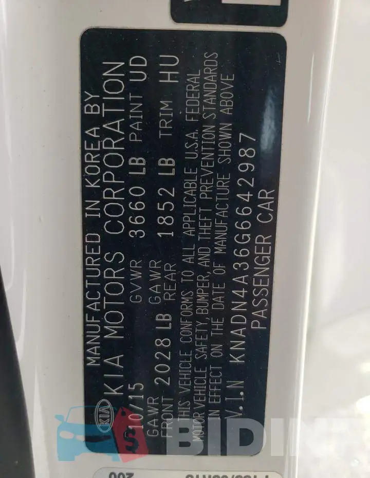 KNADN4A36G6642987 Photo# 12